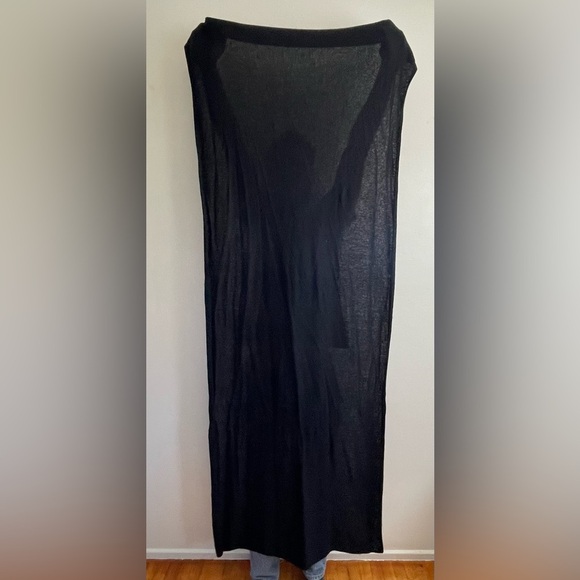 Jo Smith Mongolia Cashmere scarf wrap shawl solid black knit quiet luxury large - Picture 7 of 8